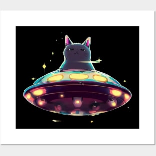 Cat invasion from space Posters and Art